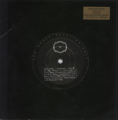 New Order Confusion UK Promo 7" vinyl single (7 inch record / 45) FAC93