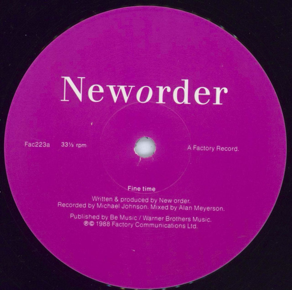 New Order Fine Time UK 12" vinyl single (12 inch record / Maxi-single) NEW12FI60383