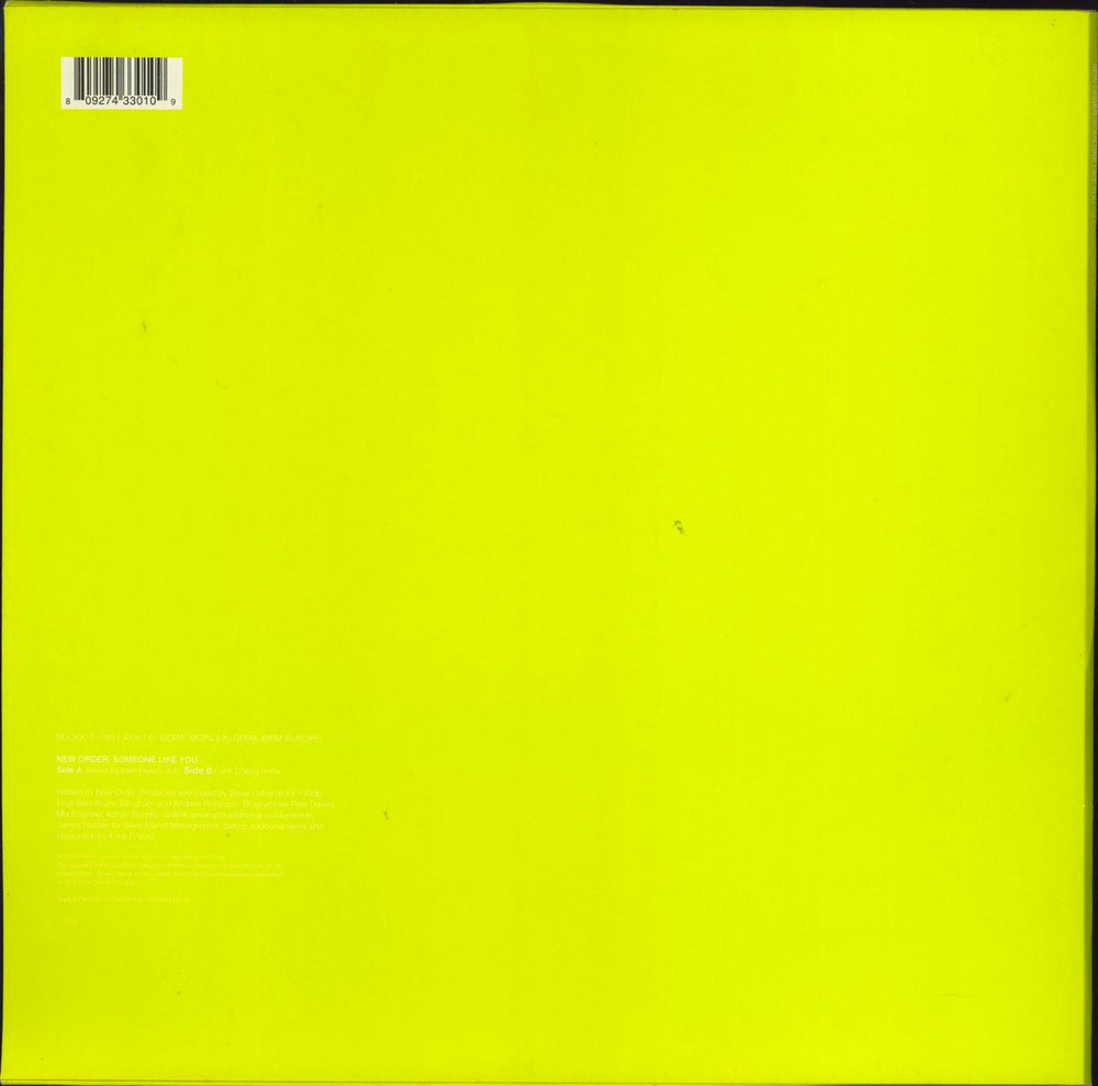 New Order Someone Like You German 12" vinyl single (12 inch record / Maxi-single) 809274330109