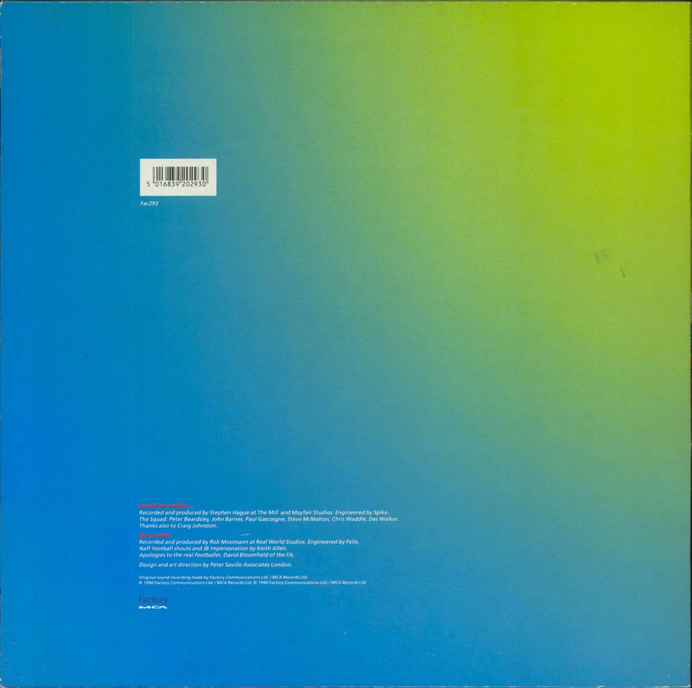 New Order World In Motion - Price stickered UK 12" vinyl single (12 inch record / Maxi-single) 5016839202930