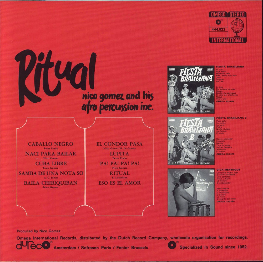 Nico Gomez And His Afro Percussion Inc. Ritual - Red Vinyl UK vinyl LP album (LP record)