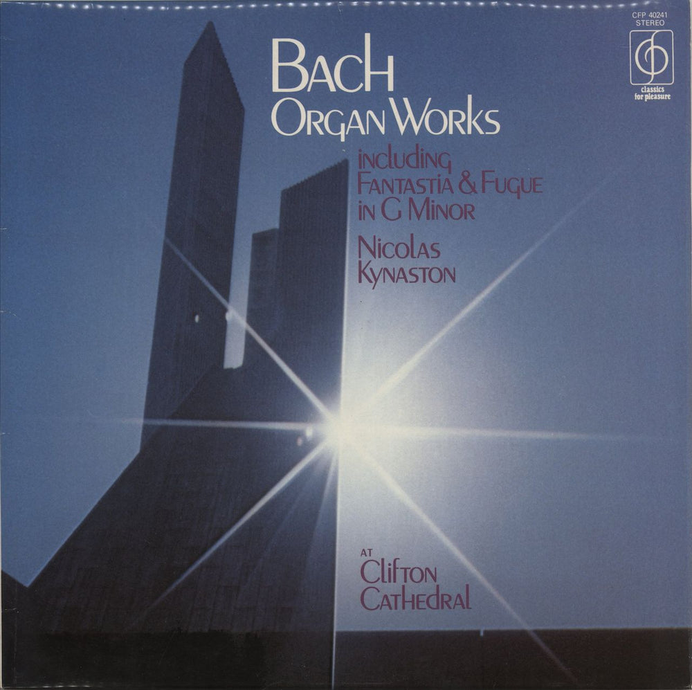 Nicolas Kynaston Bach Organ Works UK vinyl LP album (LP record) CFP40241