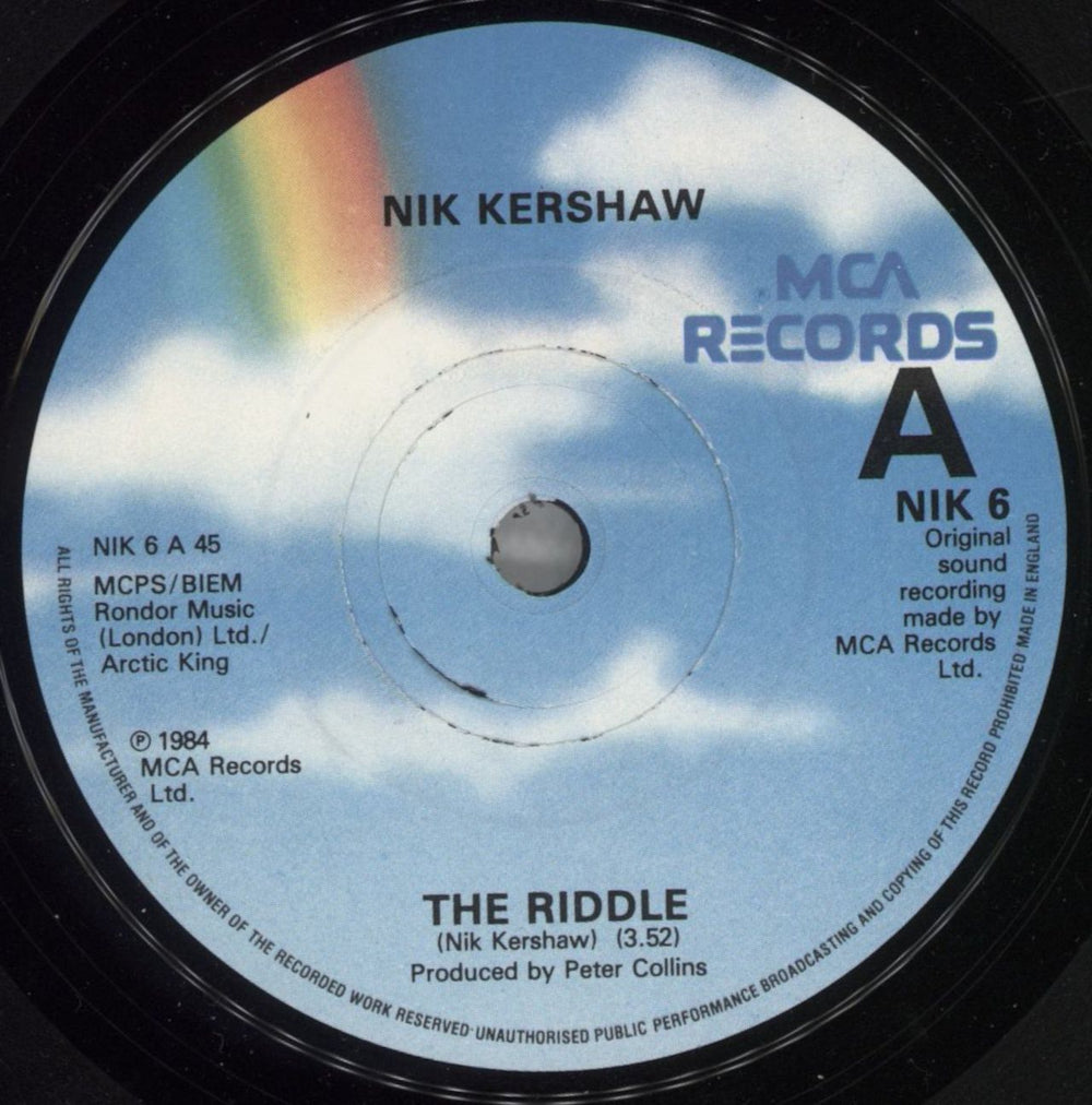 Nik Kershaw The Riddle UK 7" vinyl single (7 inch record / 45) KER07TH182540