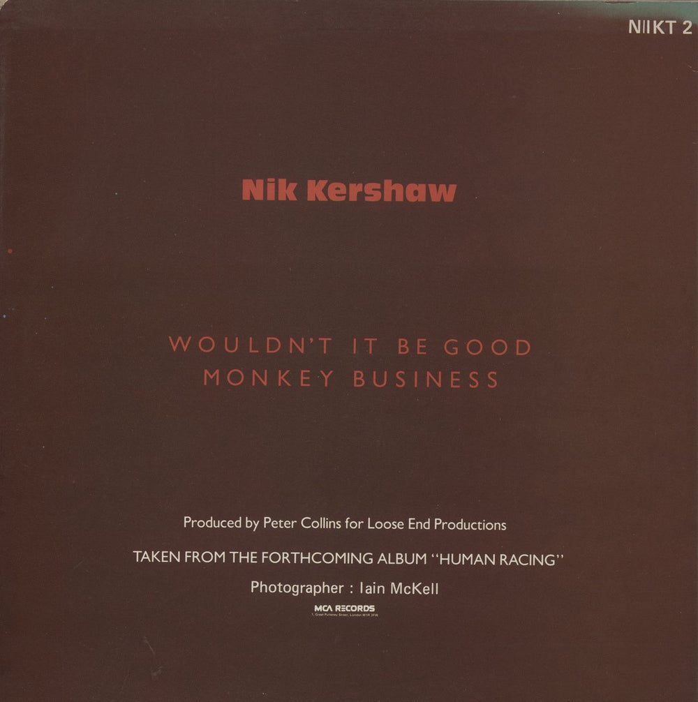 Nik Kershaw Wouldn't It Be Good UK 12" vinyl single (12 inch record / Maxi-single)