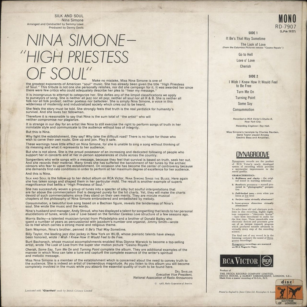 Nina Simone Silk & Soul UK vinyl LP album (LP record)