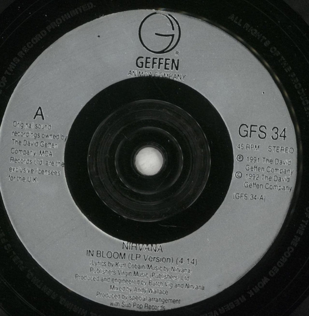 Nirvana (US) In Bloom UK 7" vinyl single (7 inch record / 45) NIR07IN32810