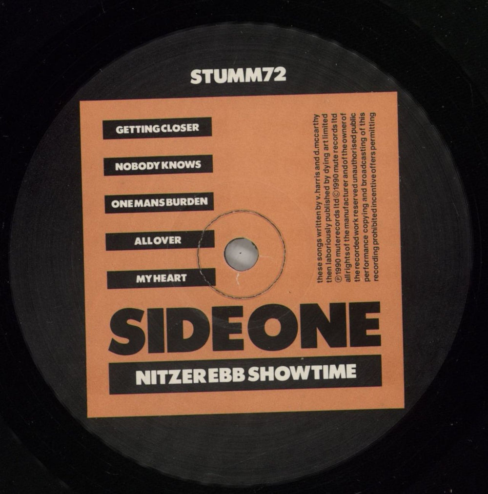 Nitzer Ebb Showtime UK vinyl LP album (LP record) EBBLPSH465311