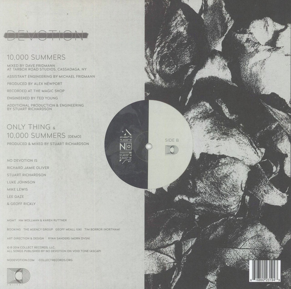 No Devotion 10,000 Summers - Black and White Vinyl UK 12" vinyl single (12 inch record / Maxi-single)