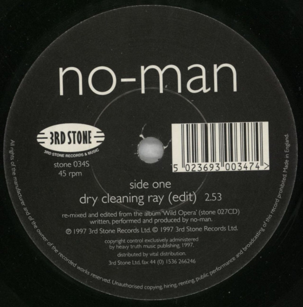 No-Man Dry Cleaning Ray UK 7" vinyl single (7 inch record / 45) NAM07DR268058