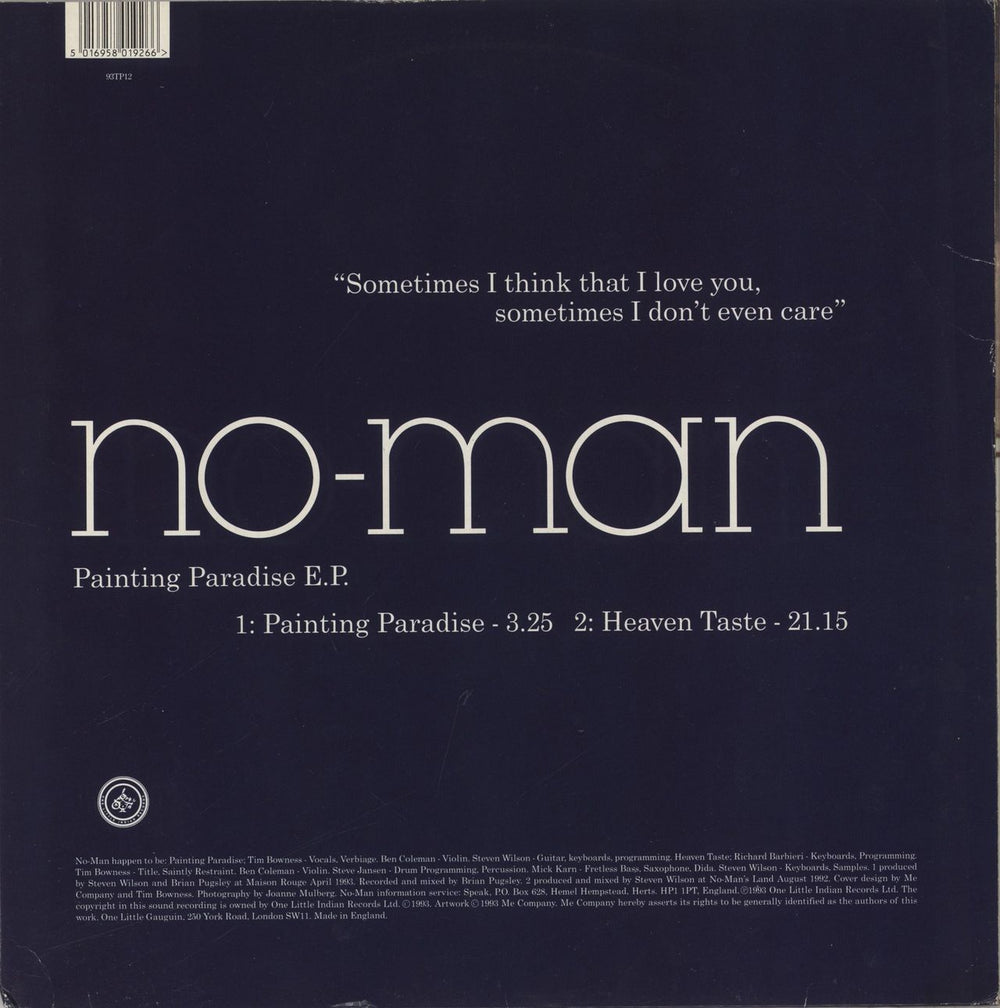 No-Man Painting Paradise UK 12" vinyl single (12 inch record / Maxi-single) 5016958019266