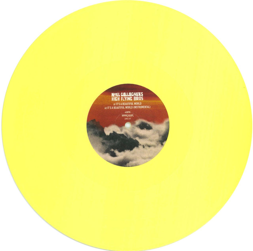 Noel Gallagher It's A Beautiful World - Yellow Vinyl UK 12" vinyl single (12 inch record / Maxi-single) NGL12IT776293