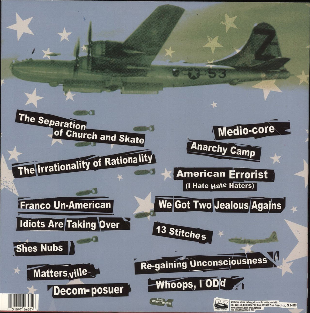 NoFX The War On Errorism - White Vinyl US vinyl LP album (LP record) 751097065716