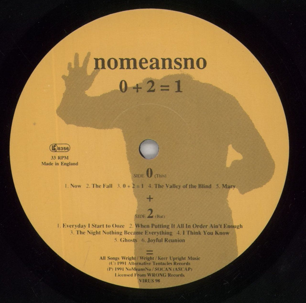 Nomeansno 0 + 2 = 1 [Zero Plus Two Equals One] - Complete UK vinyl LP album (LP record) NOQLPZE863231