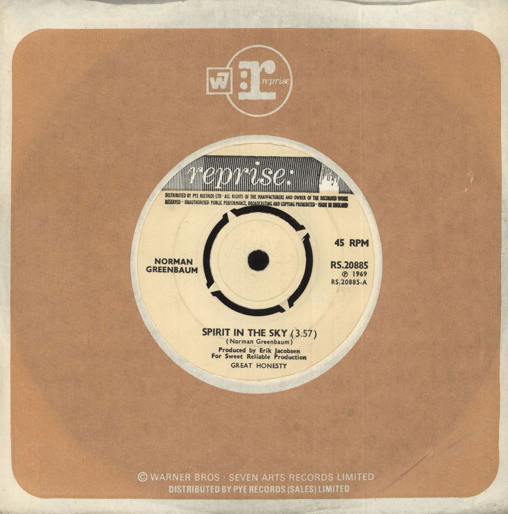 Norman Greenbaum Spirit In The Sky - 4pr UK 7" vinyl single (7 inch record / 45) RS.20885