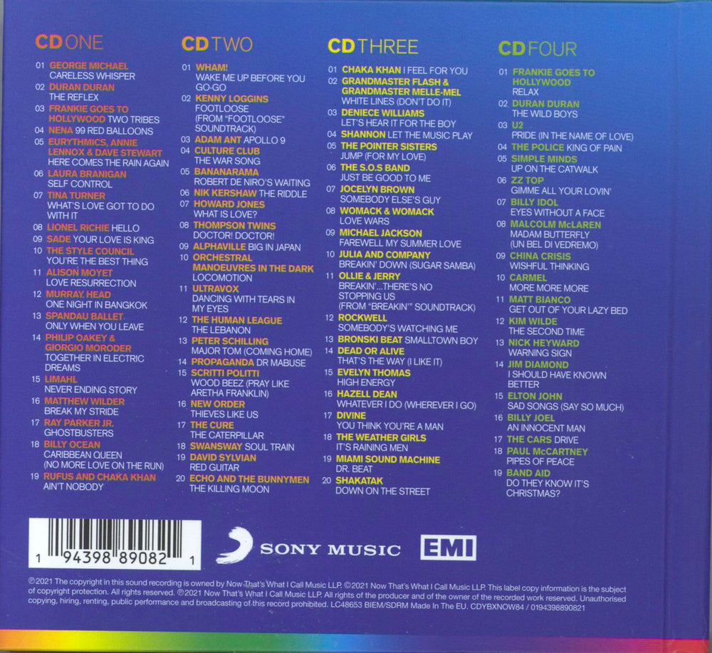 Now That's What I Call Music NOW Yearbook '84 - Deluxe Hardcover Edition UK 4-CD album set 194398890821