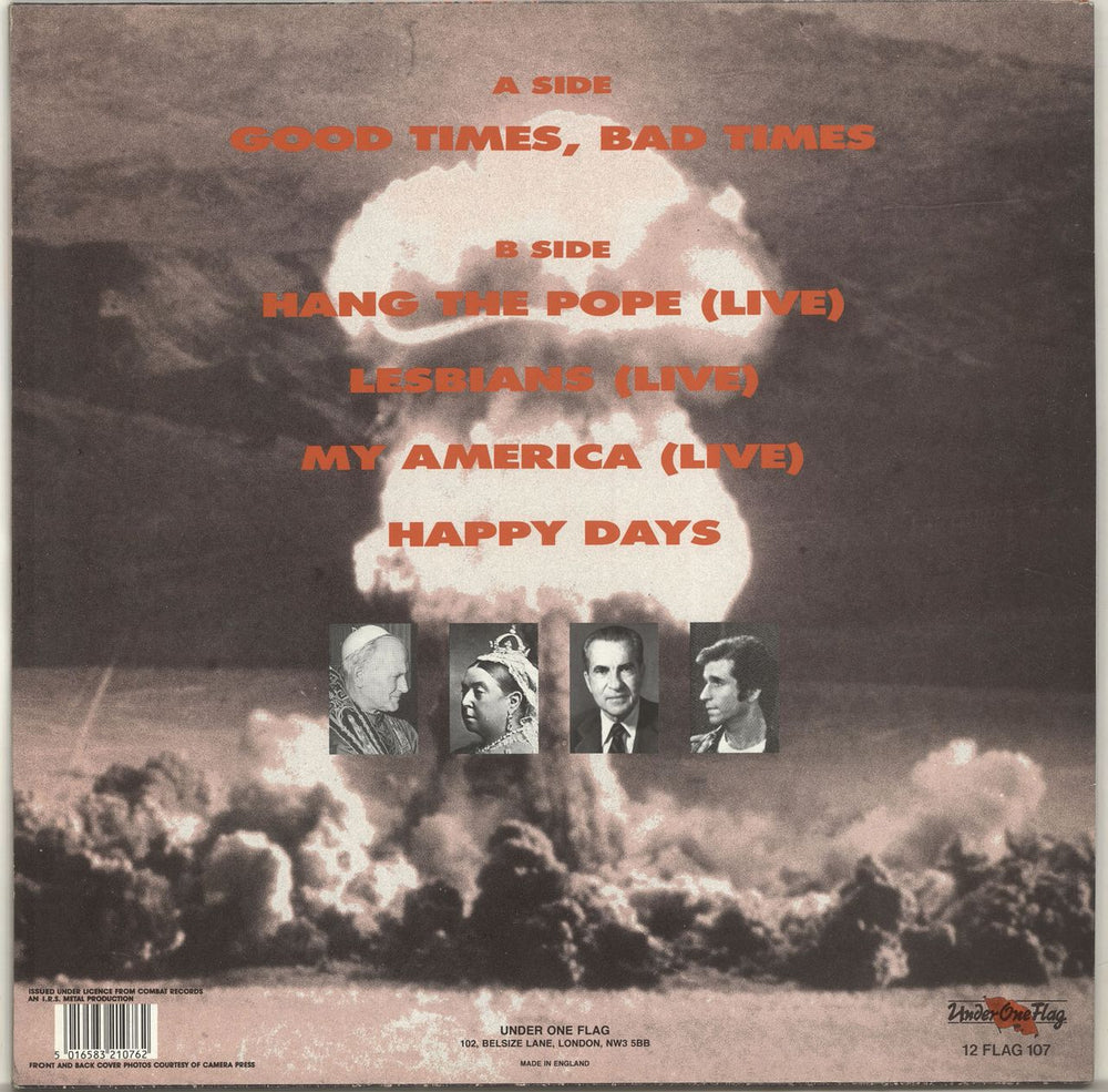 Nuclear Assault Good Times, Bad Times UK 12" vinyl single (12 inch record / Maxi-single) 5016583210762