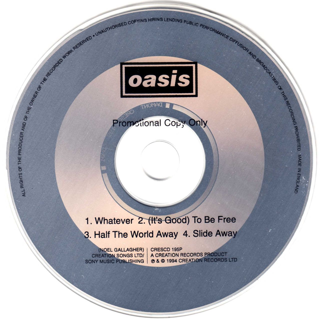 Oasis Whatever UK Promo CD single