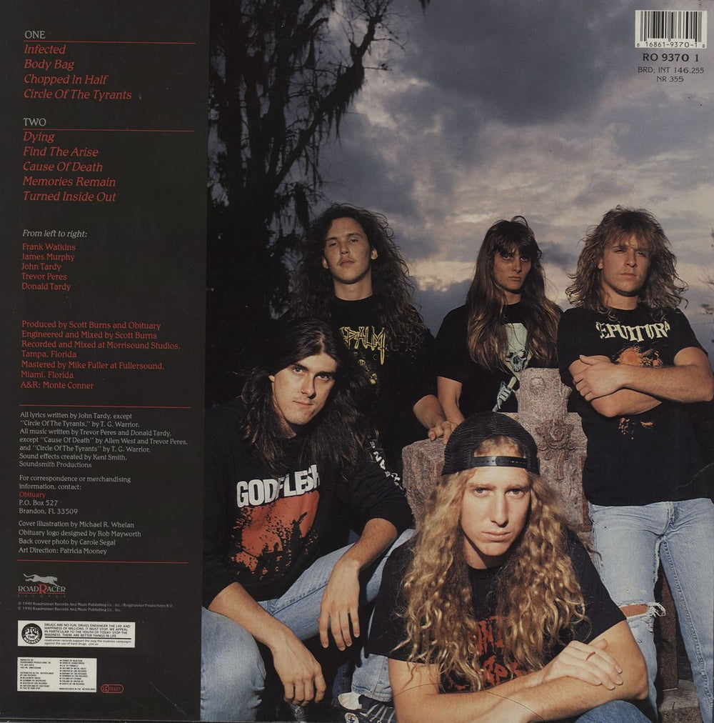 Obituary Cause Of Death - EX Dutch vinyl LP album (LP record) 016861937010