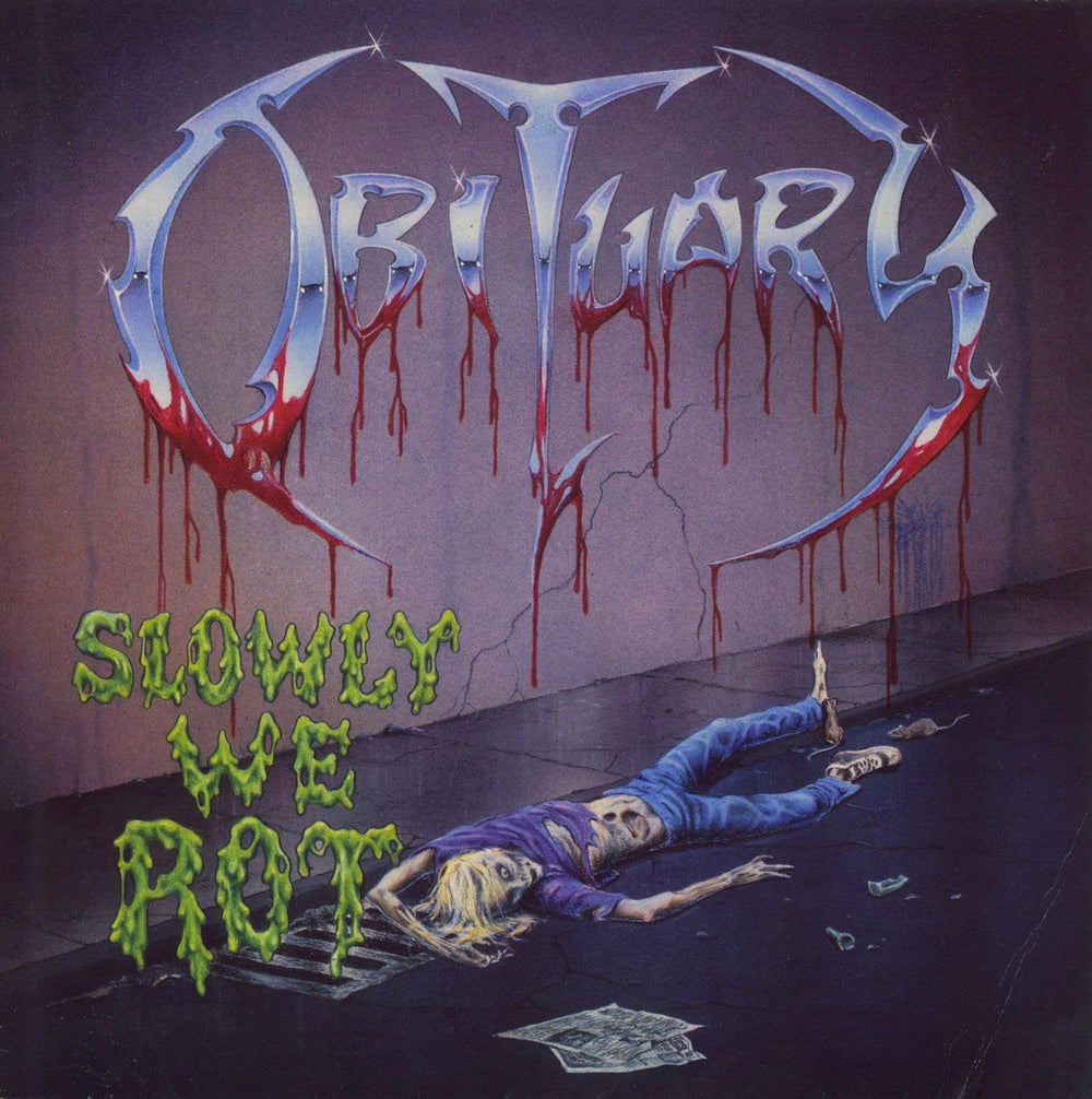 Obituary Slowly We Rot - VG Dutch vinyl LP album (LP record) RO94891