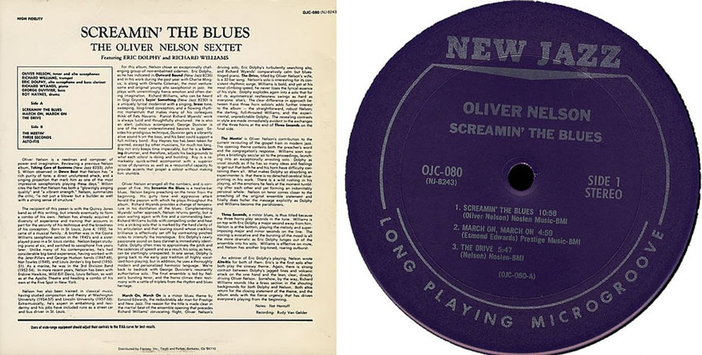 Oliver Nelson Screamin' The Blues US vinyl LP album (LP record) OA4LPSC364340