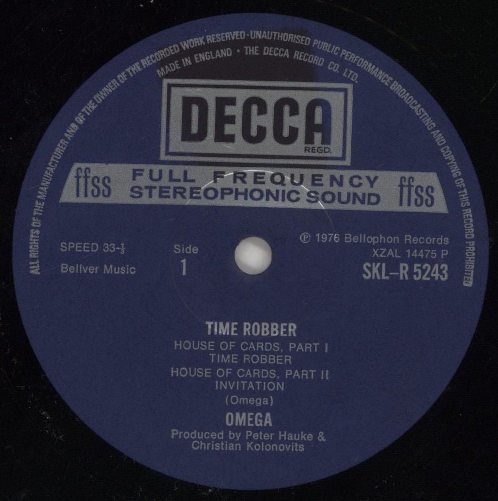 Omega Time Robber - EX UK vinyl LP album (LP record) OMILPTI860334