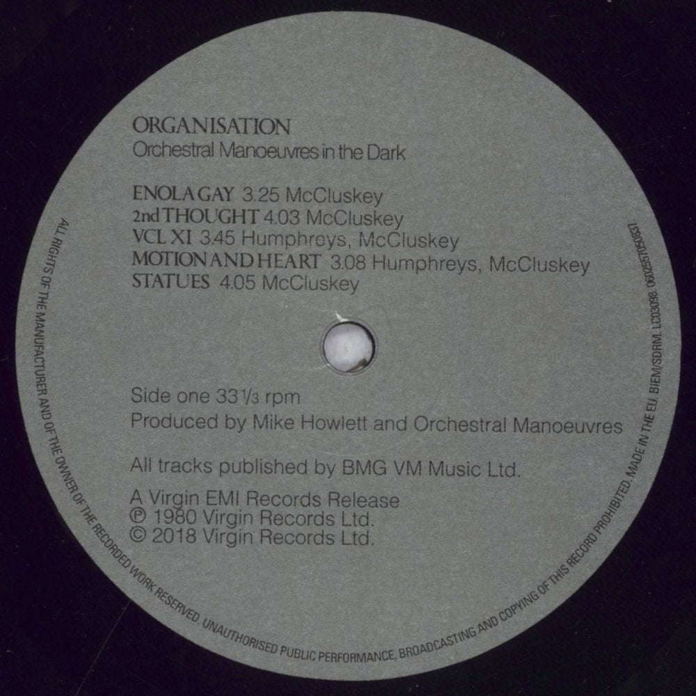 Orchestral Manoeuvres In The Dark Organisation - Half Speed Master UK vinyl LP album (LP record) OMDLPOR801055