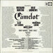 Original Cast Recording Camelot UK vinyl LP album (LP record)