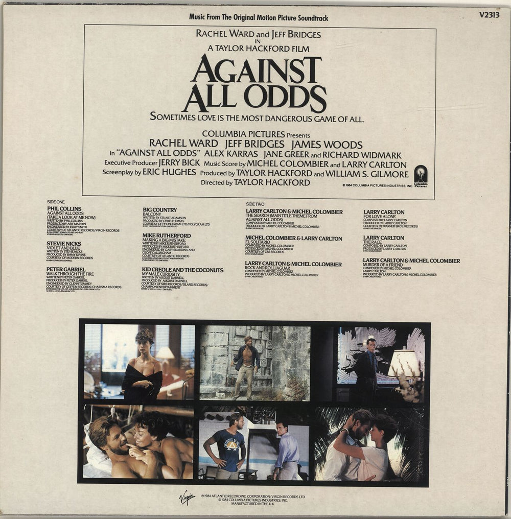 Original Soundtrack Against All Odds - EX UK vinyl LP album (LP record)