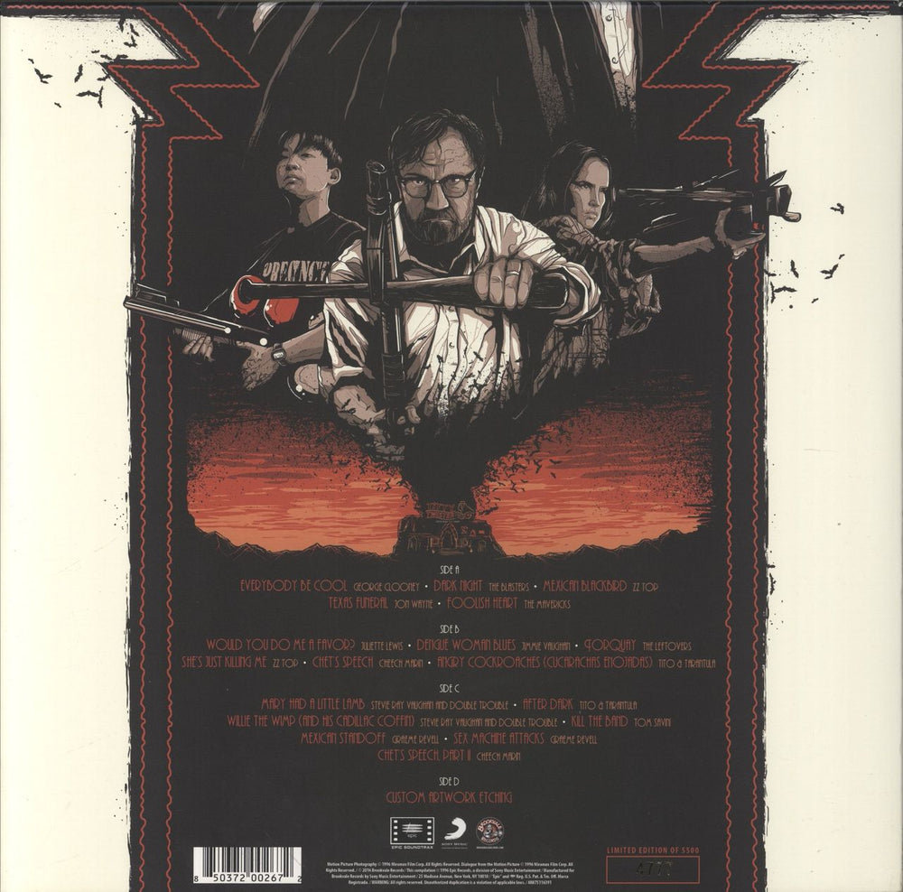 Original Soundtrack From Dusk Till Dawn - Red Splattered Vinyl US 2-LP vinyl record set (Double LP Album) 850372002672