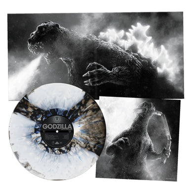 Original Soundtrack Godzilla - Black & White Haze Electric Blue Splatter Vinyl - Sealed UK vinyl LP album (LP record) OSTLPGO859194