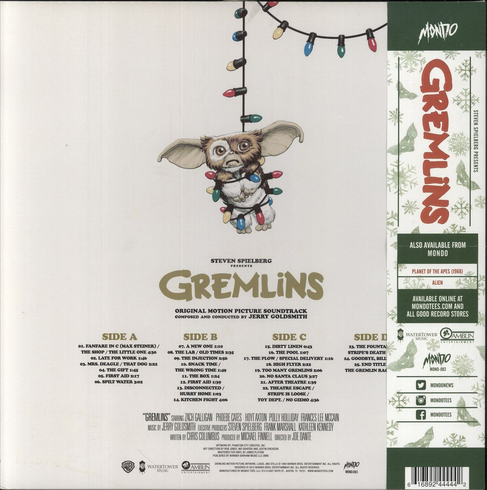 Original Soundtrack Gremlins (Original Motion Picture Soundtrack) - Brown/White Swirl & Green Swirl Vinyl US 2-LP vinyl record set (Double LP Album)