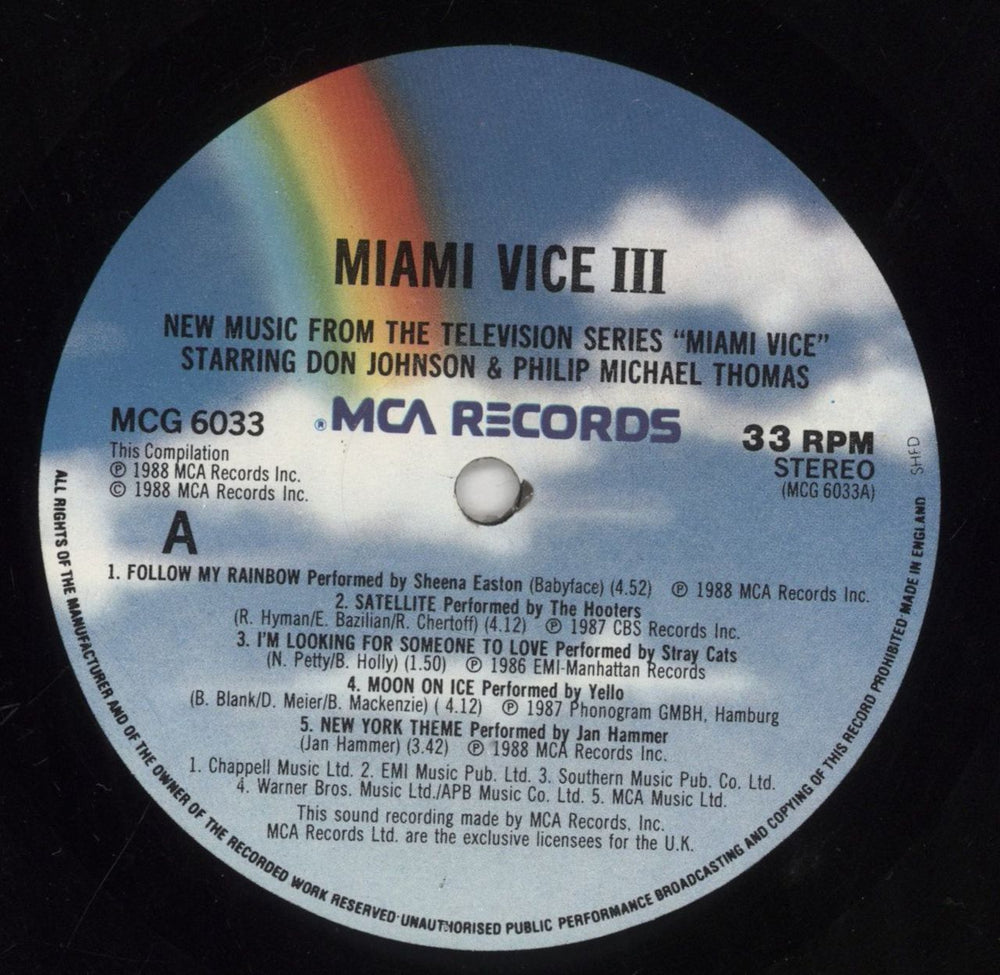 Original Soundtrack Miami Vice III UK vinyl LP album (LP record) OSTLPMI819713