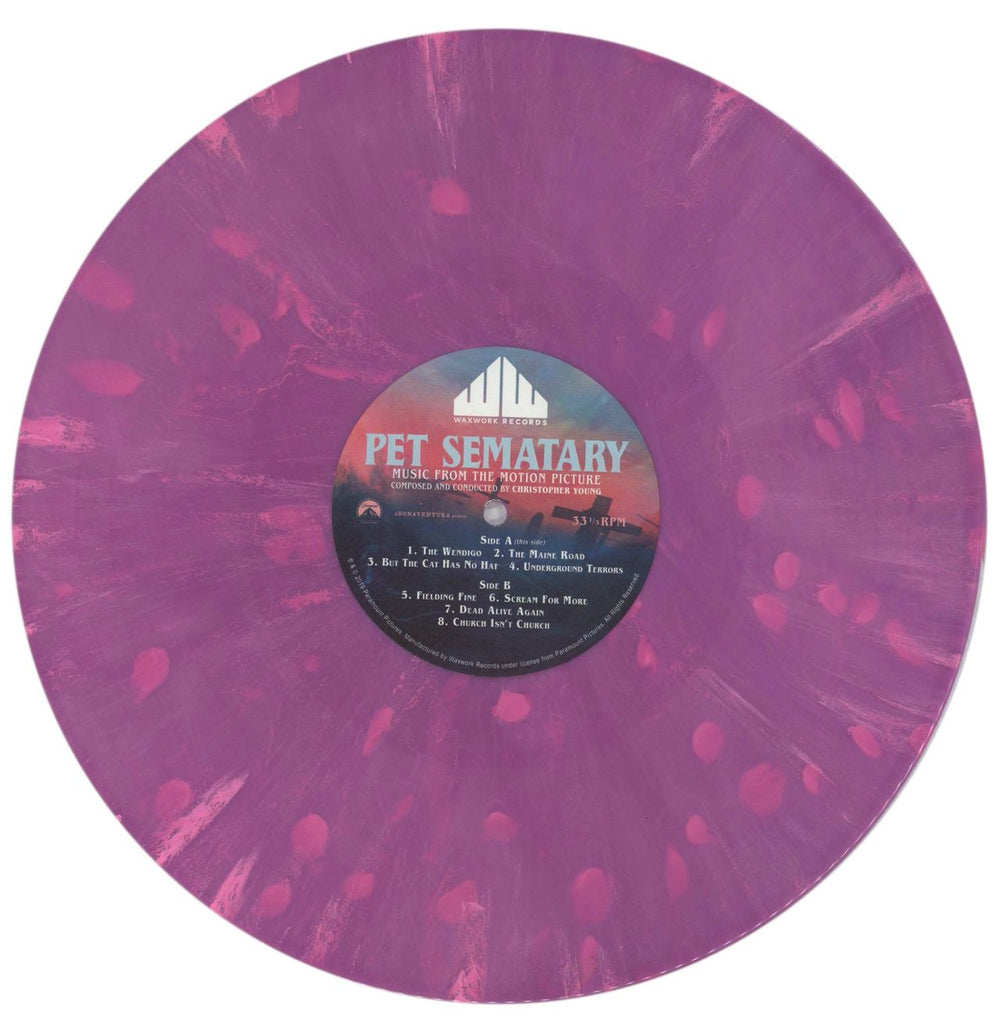 Original Soundtrack Pet Sematary - Purple and Pink Splatter Vinyl US 2-LP vinyl record set (Double LP Album) OST2LPE844419