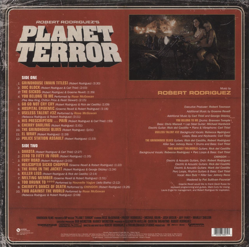 Original Soundtrack Planet Terror - White Vinyl - Sealed Canadian vinyl LP album (LP record)