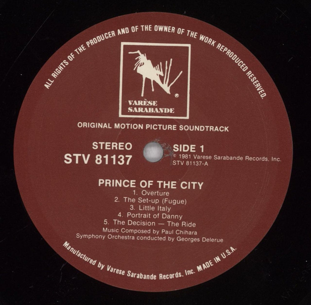 Original Soundtrack Prince Of The City US vinyl LP album (LP record) OSTLPPR835331