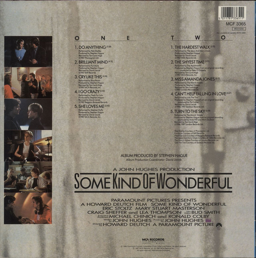 Original Soundtrack Some Kind Of Wonderful UK vinyl LP album (LP record) 5011781336511