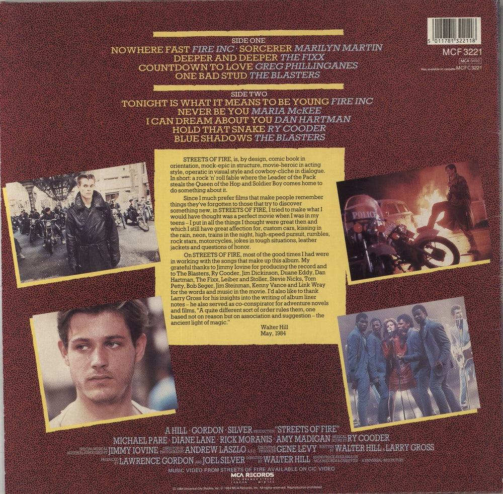 Original Soundtrack Streets Of Fire UK vinyl LP album (LP record) OSTLPST393785