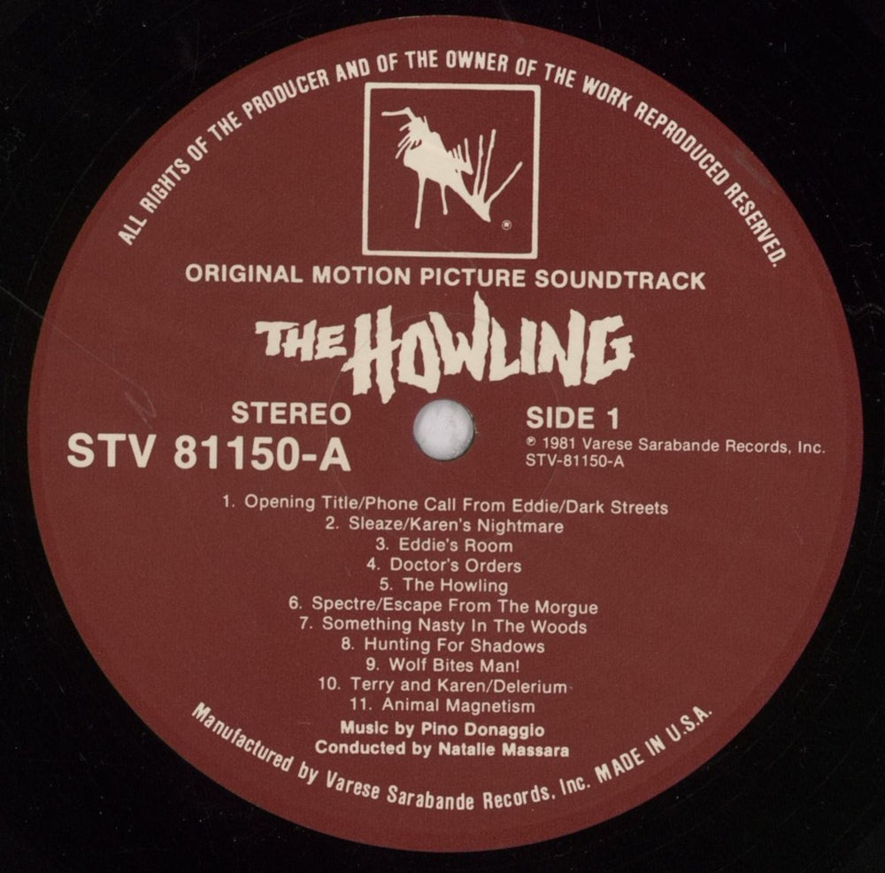 Original Soundtrack The Howling US vinyl LP album (LP record) OSTLPTH835658