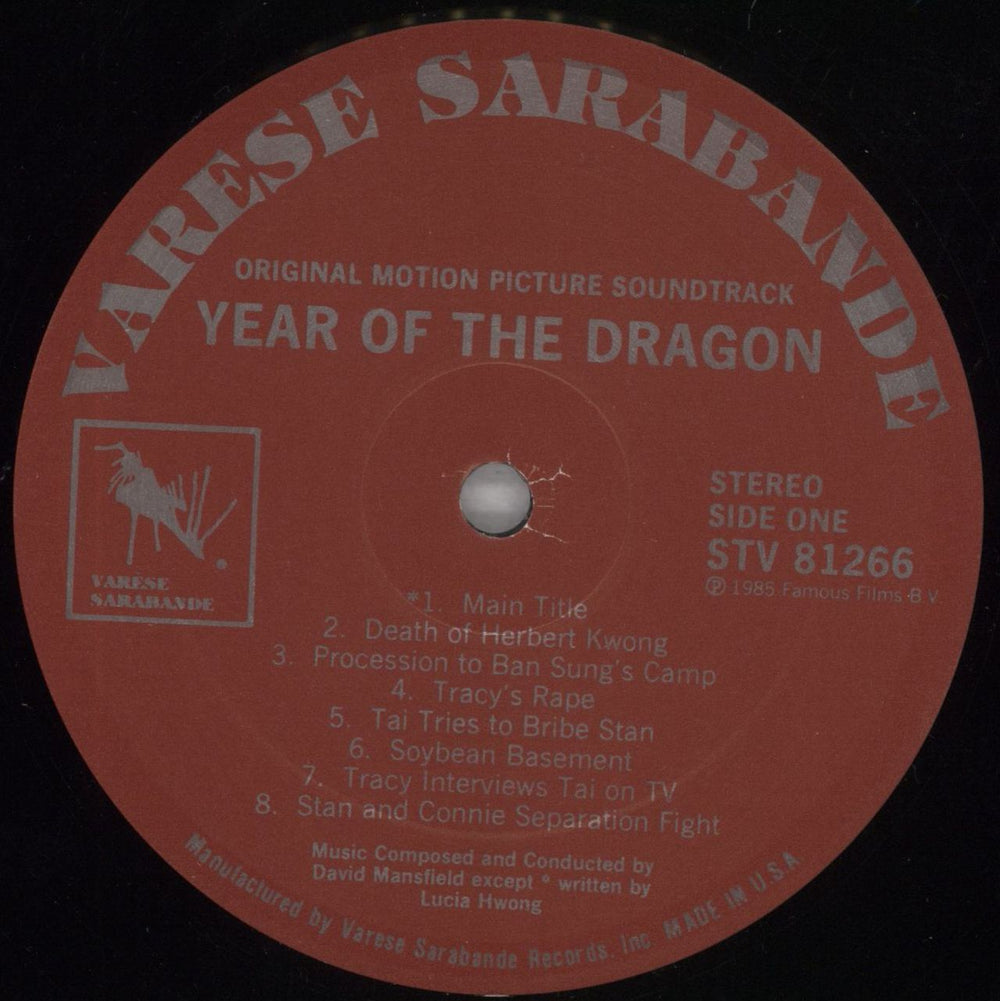 Original Soundtrack Year Of The Dragon - shrink US vinyl LP album (LP record) OSTLPYE824863