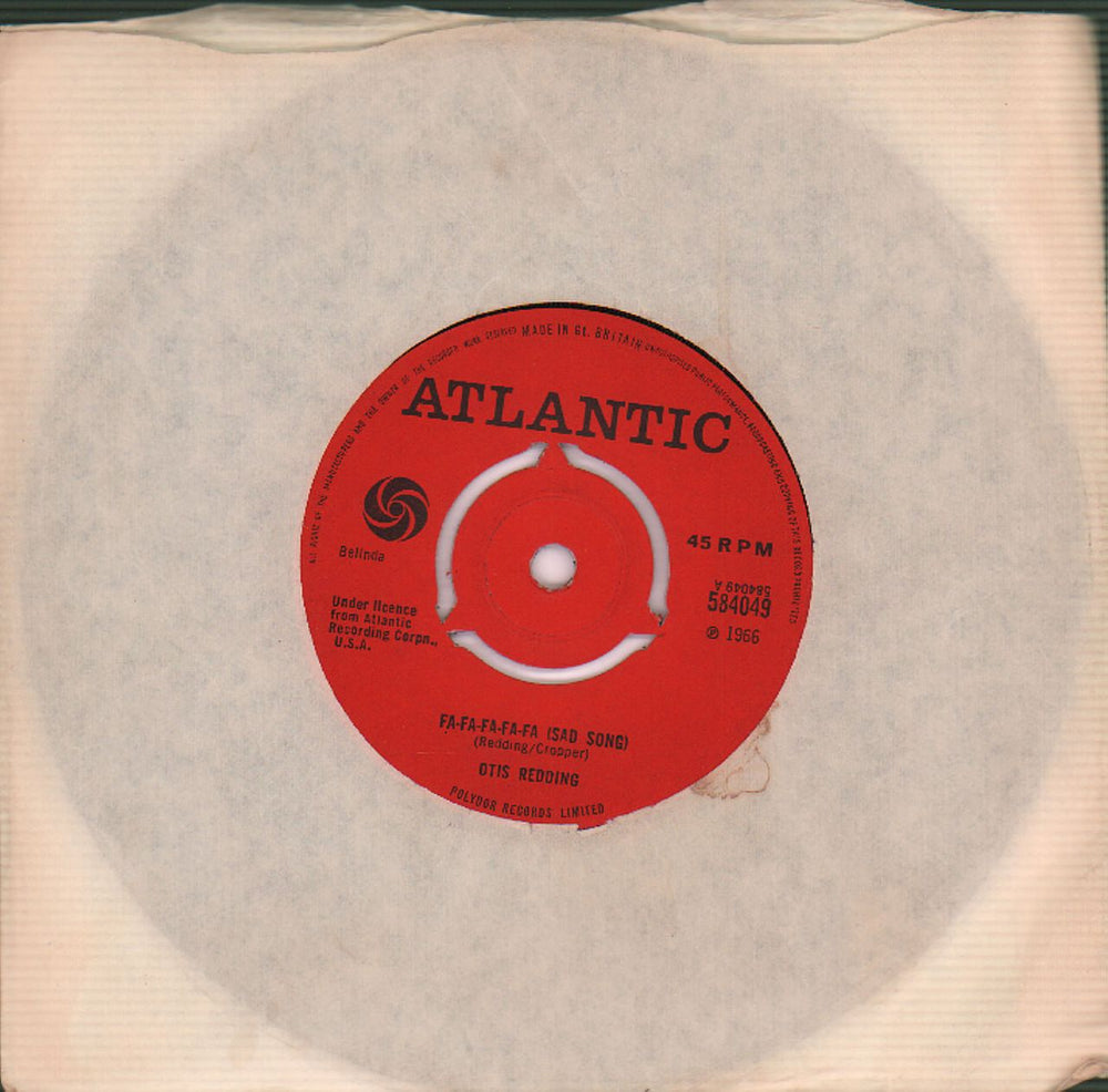 Otis Redding Fa-Fa-Fa-Fa-Fa (Sad Song) UK 7" vinyl single (7 inch record / 45) 584049