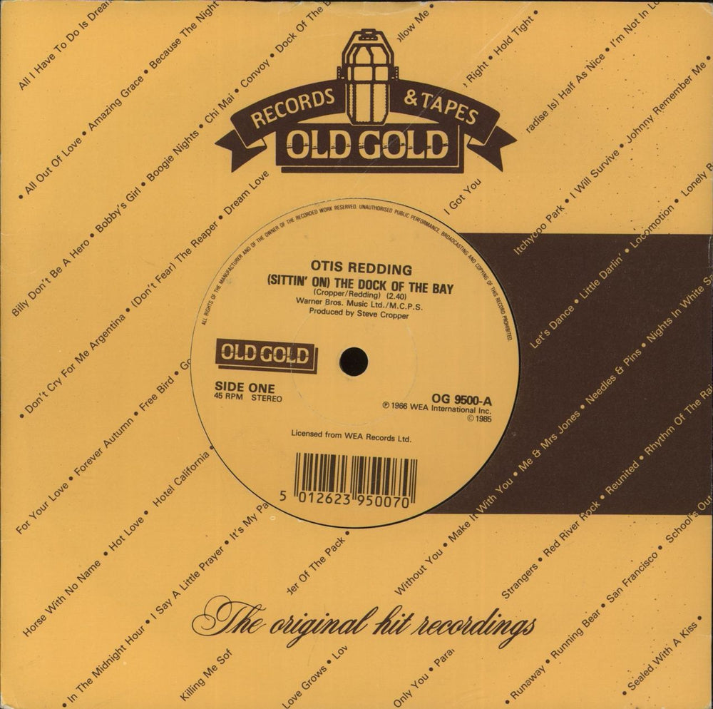 Otis Redding Sittin' On The Dock Of The Bay UK 7" vinyl single (7 inch record / 45) OG9500