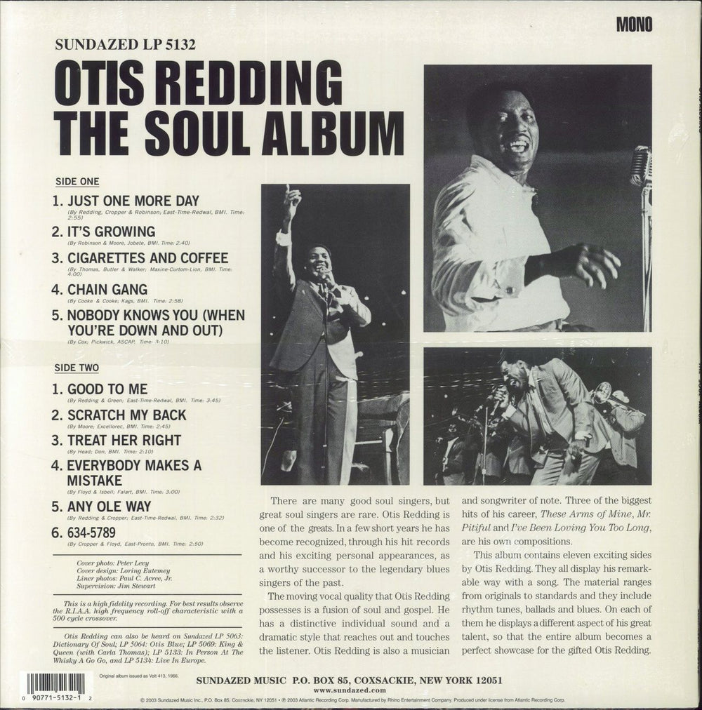 Otis Redding The Soul Album - Sealed + Hype Sticker Variant US vinyl LP album (LP record) 090771513212