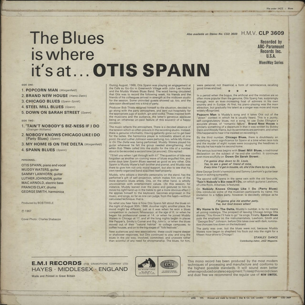 Otis Spann The Blues Is Where It's At UK vinyl LP album (LP record)