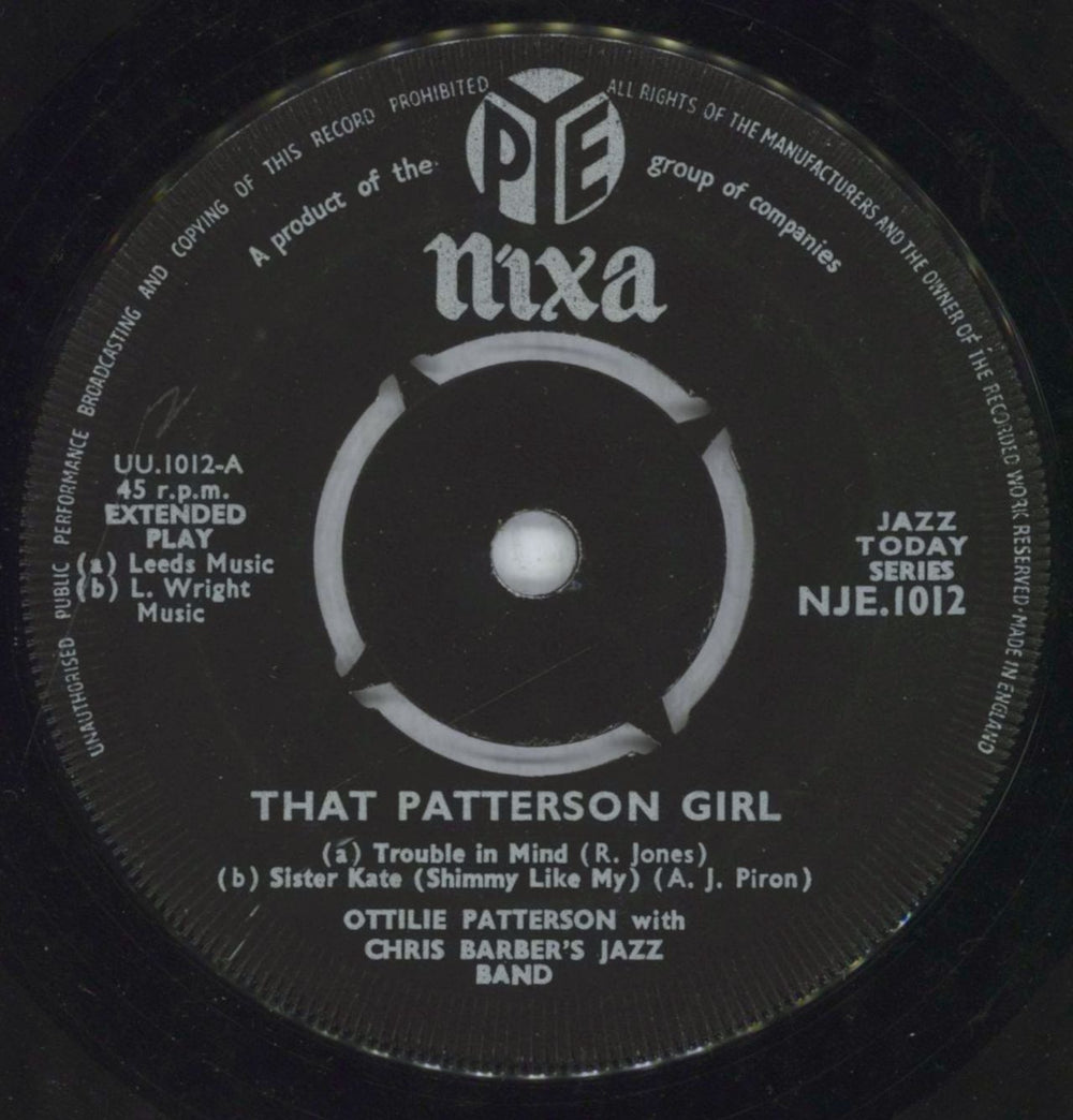 Ottilie Patterson That Patterson Girl EP UK 7" vinyl single (7 inch record / 45) OTN07TH819590