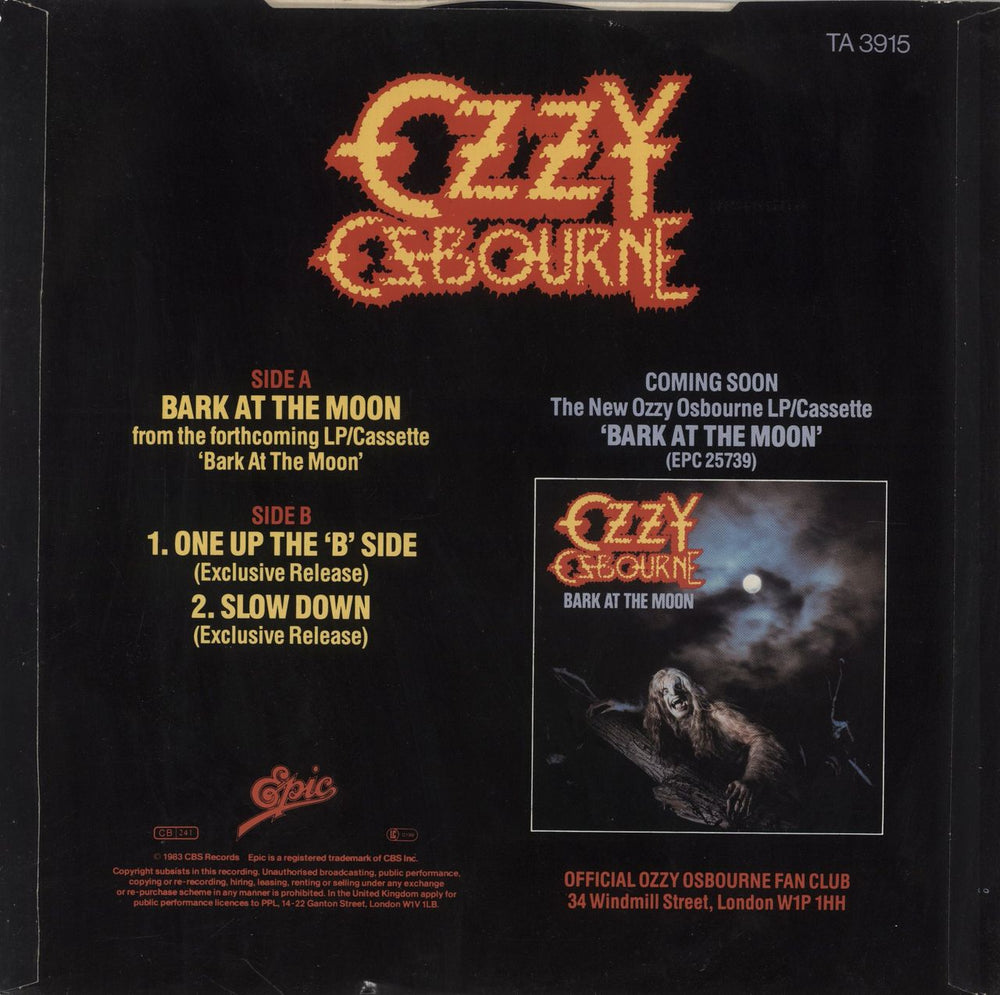 Ozzy Osbourne Bark At The Moon UK 12" vinyl single (12 inch record / Maxi-single)