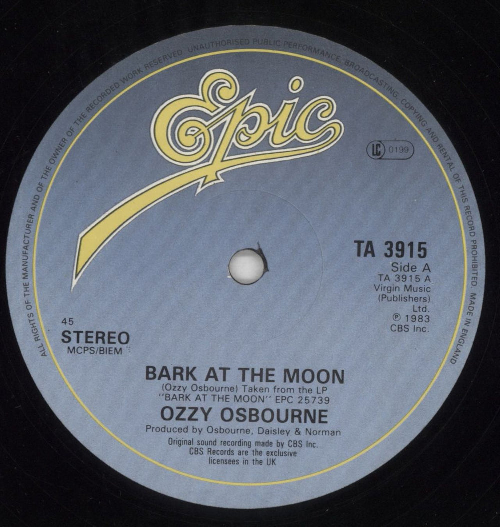 Ozzy Osbourne Bark At The Moon UK 12" vinyl single (12 inch record / Maxi-single) OZZ12BA559020