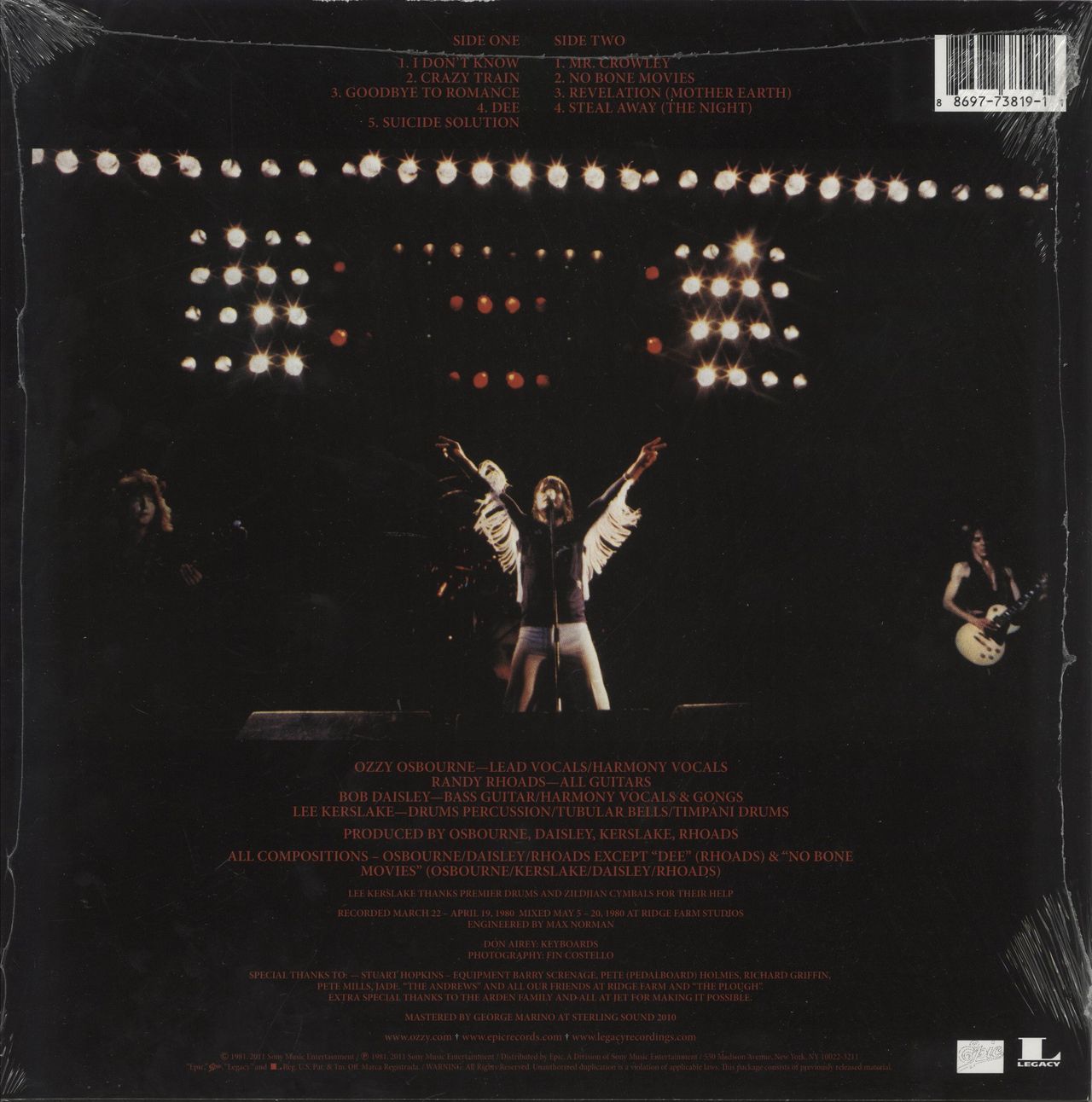 Ozzy Osbourne Blizzard Of Ozz - 30th Anniversary US Vinyl LP