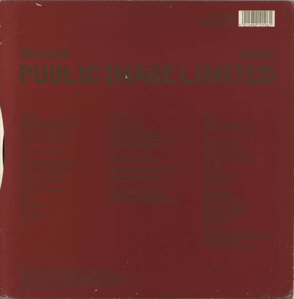 P.I.L. The Body UK 12" vinyl single (12 inch record / Maxi-single) 5012980101061