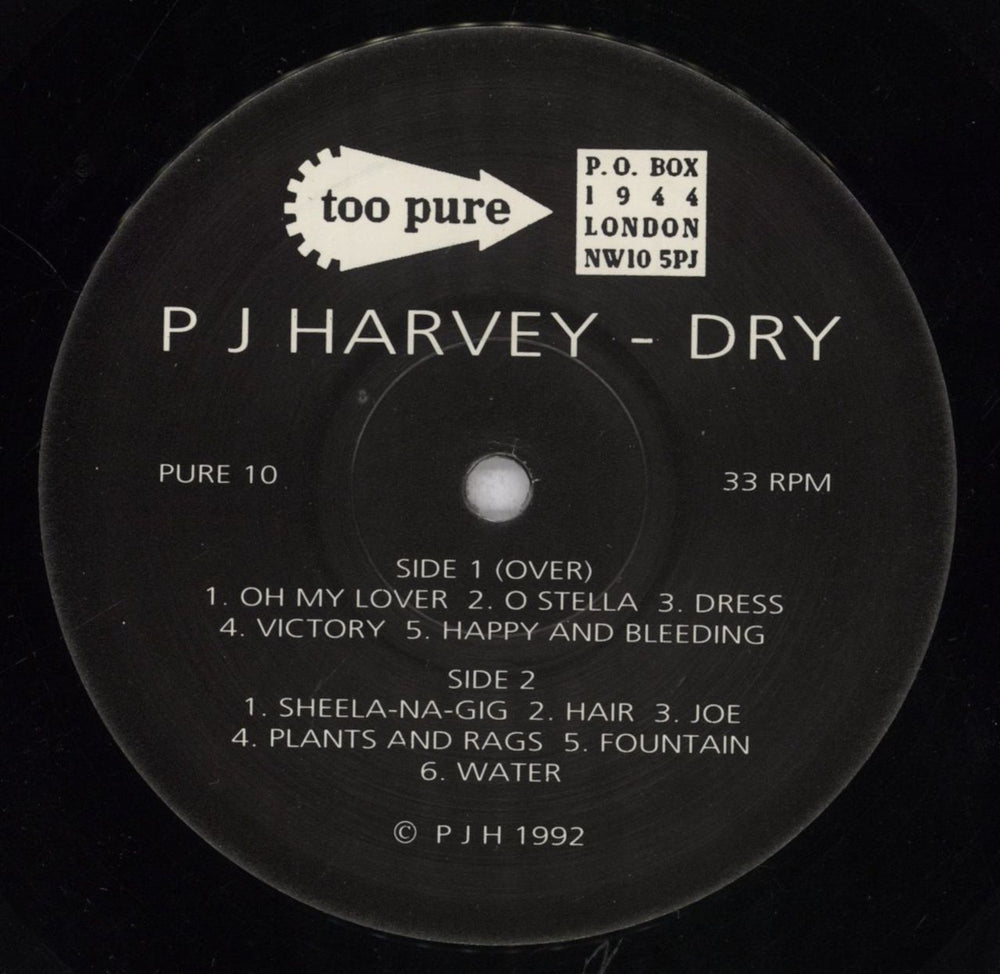 P.J. Harvey Dry - G UK vinyl LP album (LP record) PJHLPDR839184