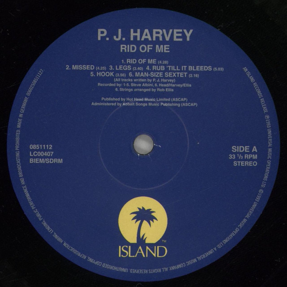 P.J. Harvey Rid Of Me UK vinyl LP album (LP record) PJHLPRI828893